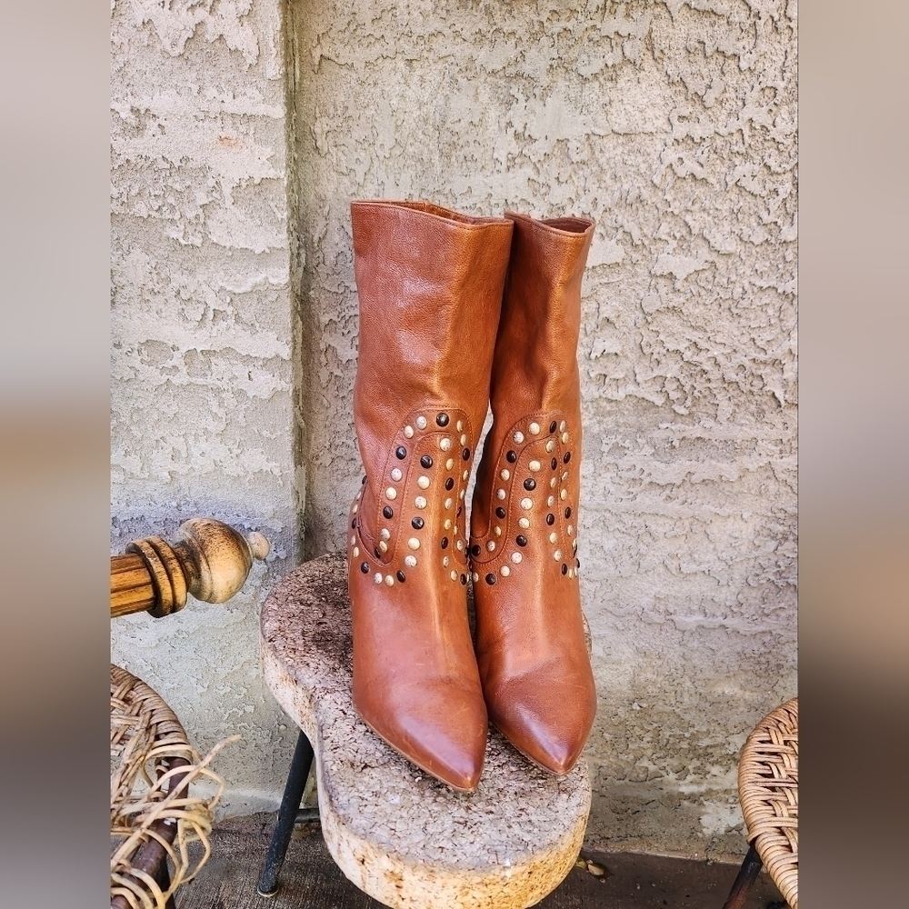 Free‎ People Studded Leather  Western Boot - Picture 5 of 7